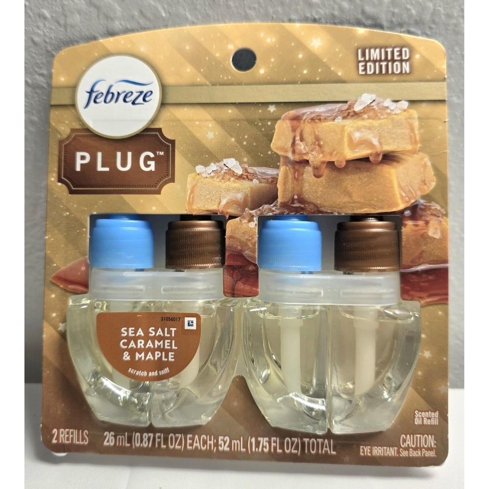 Limited Edition Febreze Plug Sea Salt Caramel & Maple Oil Refills
